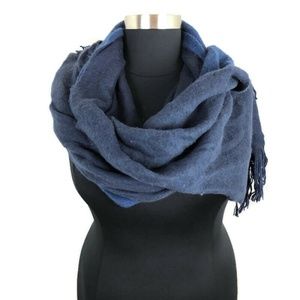 H&M Unisex Wooly Blue Two Tone Scarf